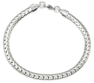 Pulsera de Acero Quirurgico trenzada plana 0.5mm 21cm